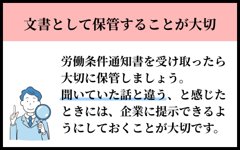 労働条件通知書の解説図